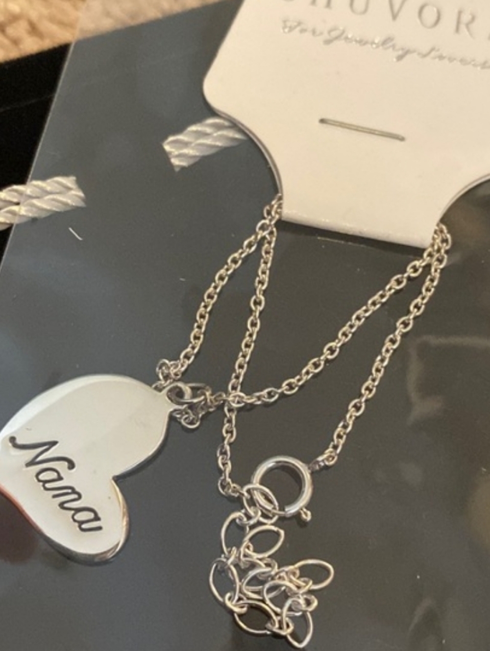 SALE! NWT Nana Grandmother 925 Sterling silver heart necklace